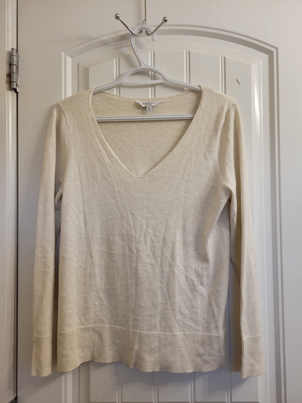 2/$20 Essentials Cream Crewneck Knit Sweater